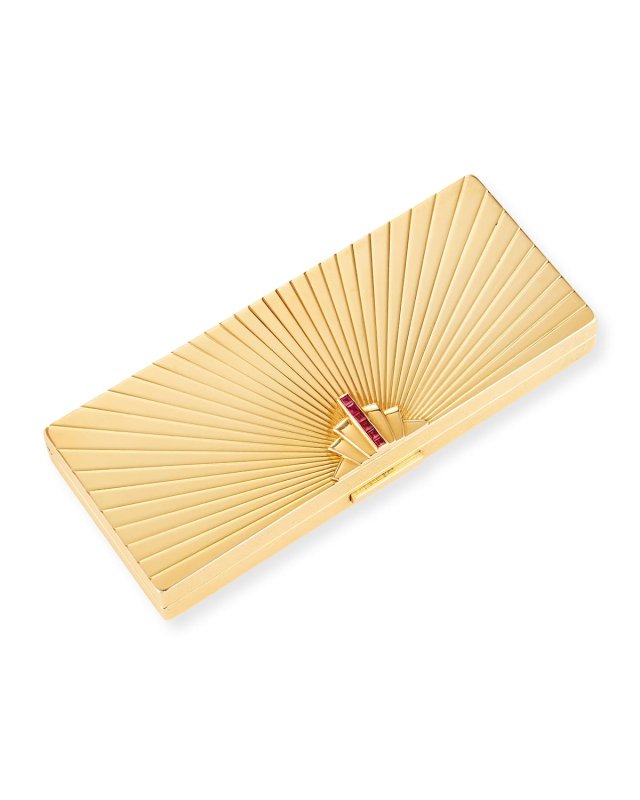 14K Gold Compact with Rubies